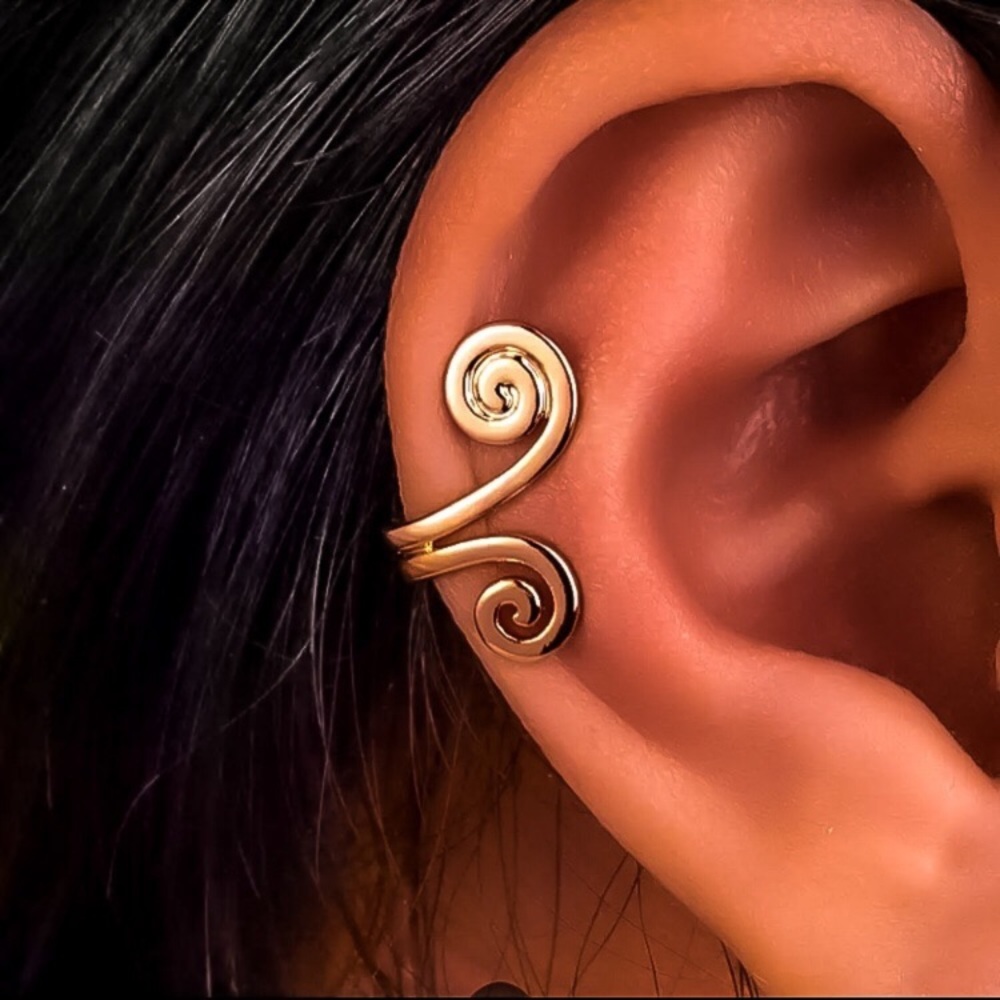 💜10/$25💜NEW Silver Double Swirl Tragus Ear Cuff Earring - Picture 5 of 9